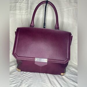 XL Alberto DiCanio Italian Leather Satchel - Burgundy